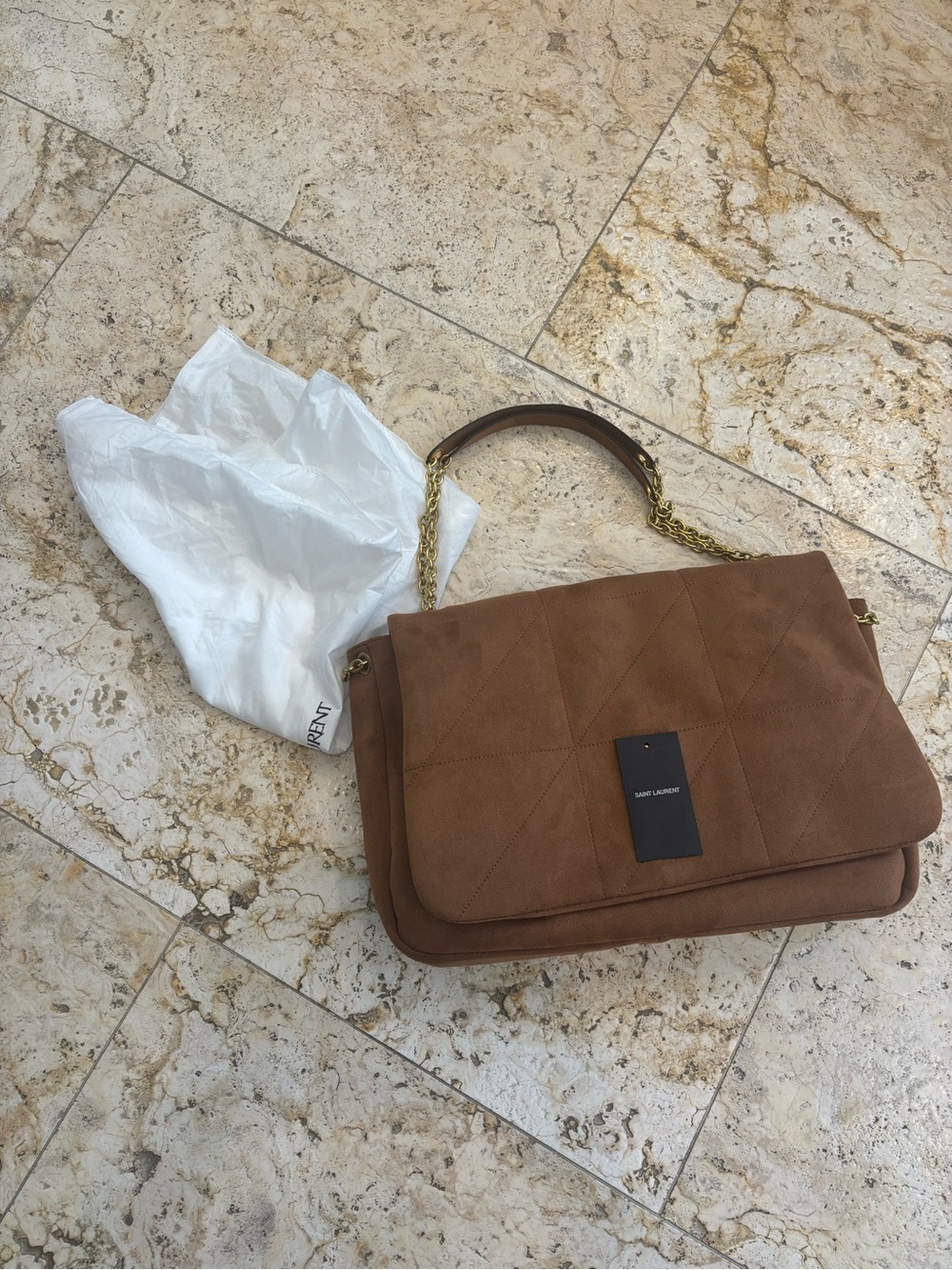 UNBRANDED Messenger Bag with Gold Chain Strap - Picture 3 of 9